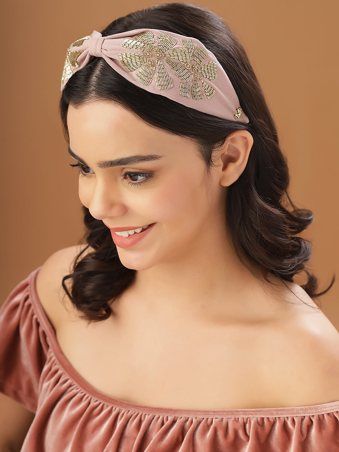 Natalia Headband- Pink & Gold