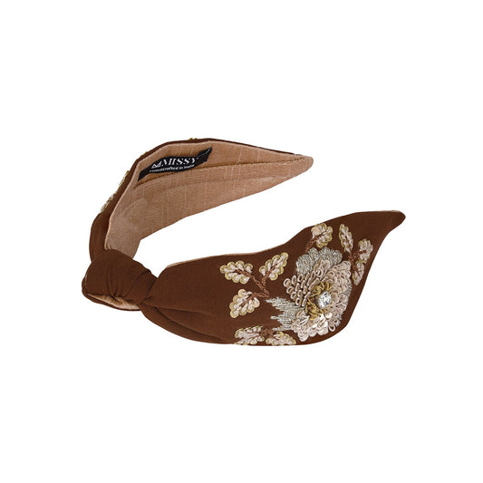 Floral Lumine Headband - Brown