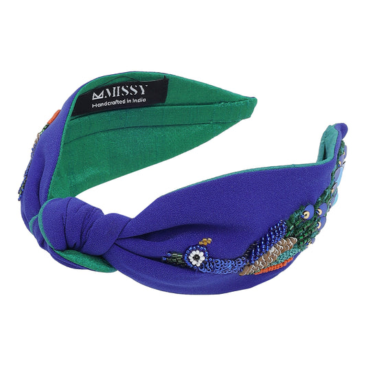 Peacock Glory Embellished Headband