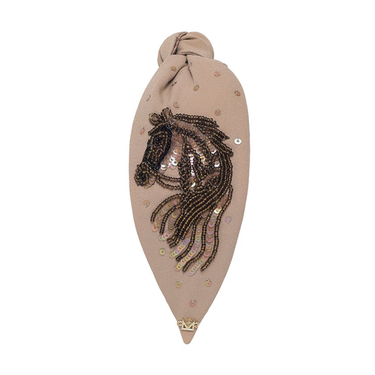 Western Horse Head Beaded Statement Headband