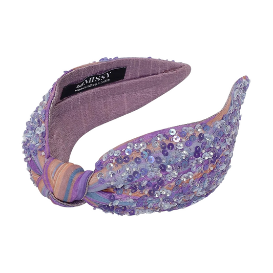 Lavender Sequin Statement Headband