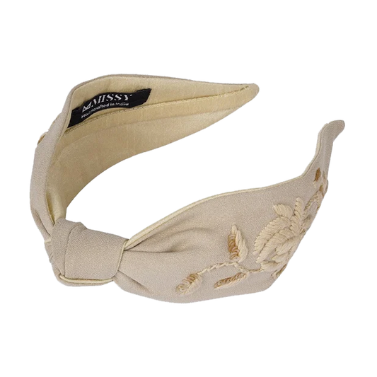 Rose headband- Beige