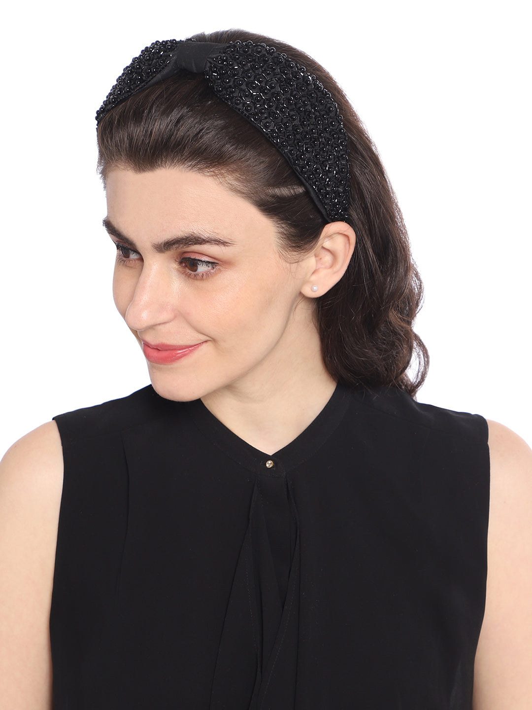 All-Over Pearl Headband Black