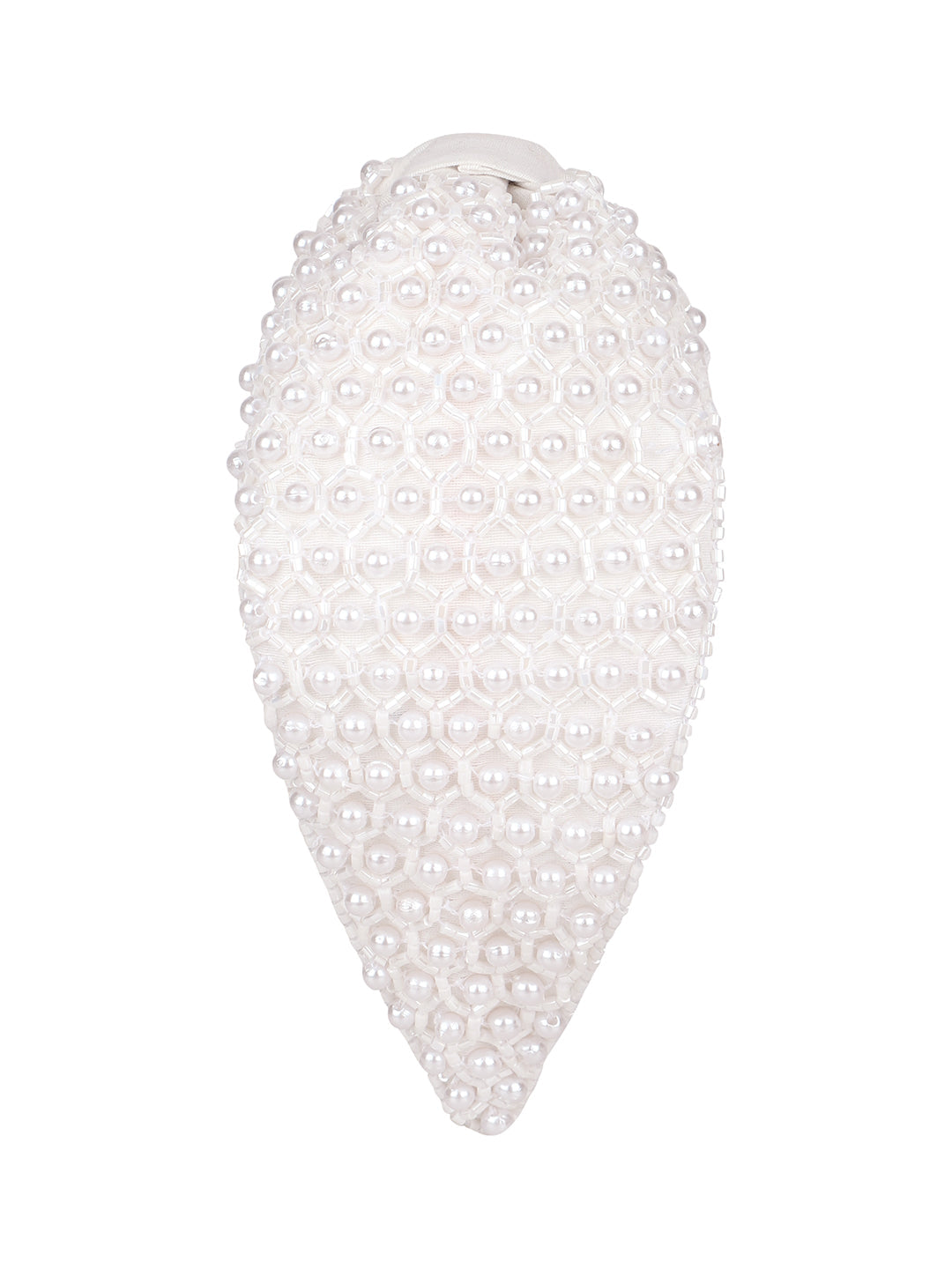 Pearl Embellished Headband- White