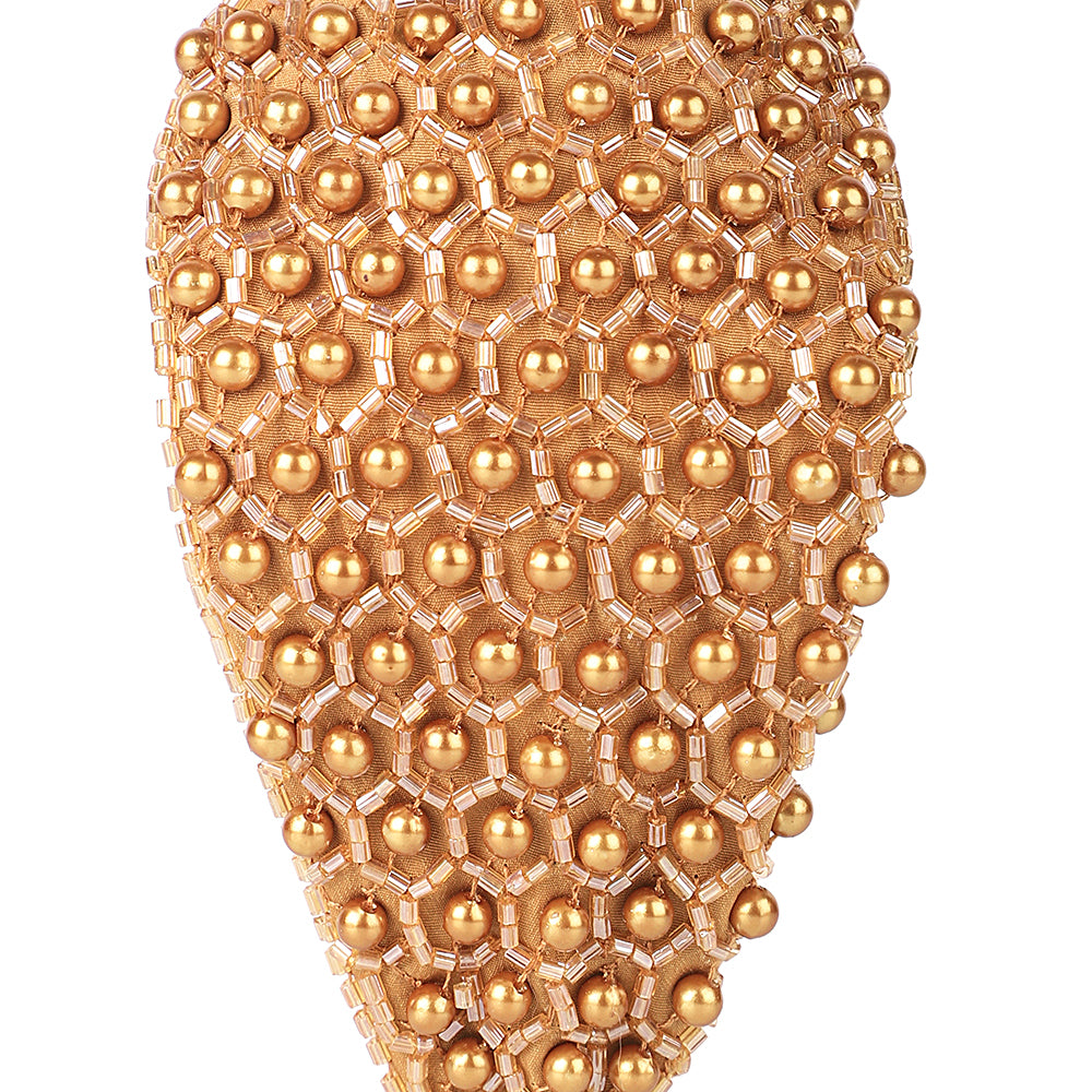 Pearl Embellished Headband- Mustard