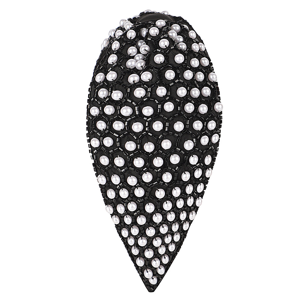 Pearl Embellished Headband- Monochrome
