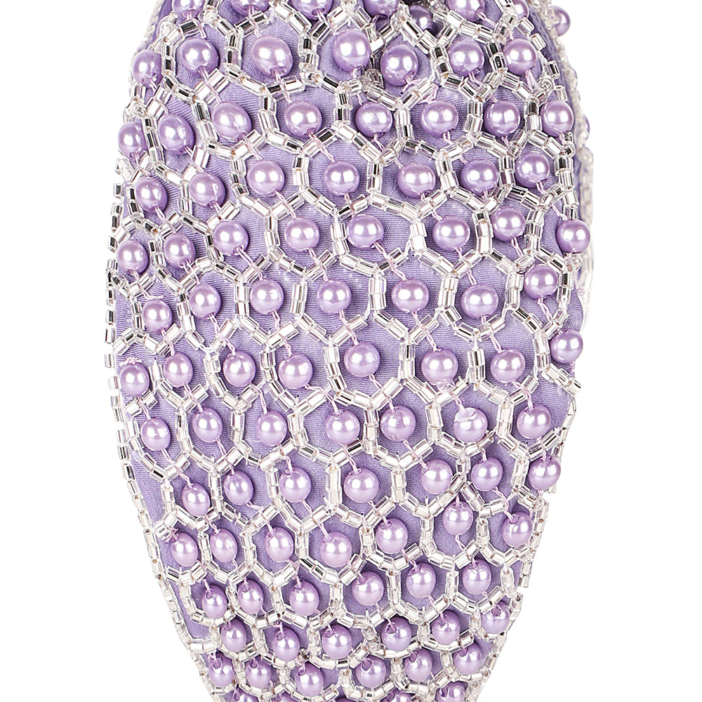 Pearl Embellished Headband- Lavender