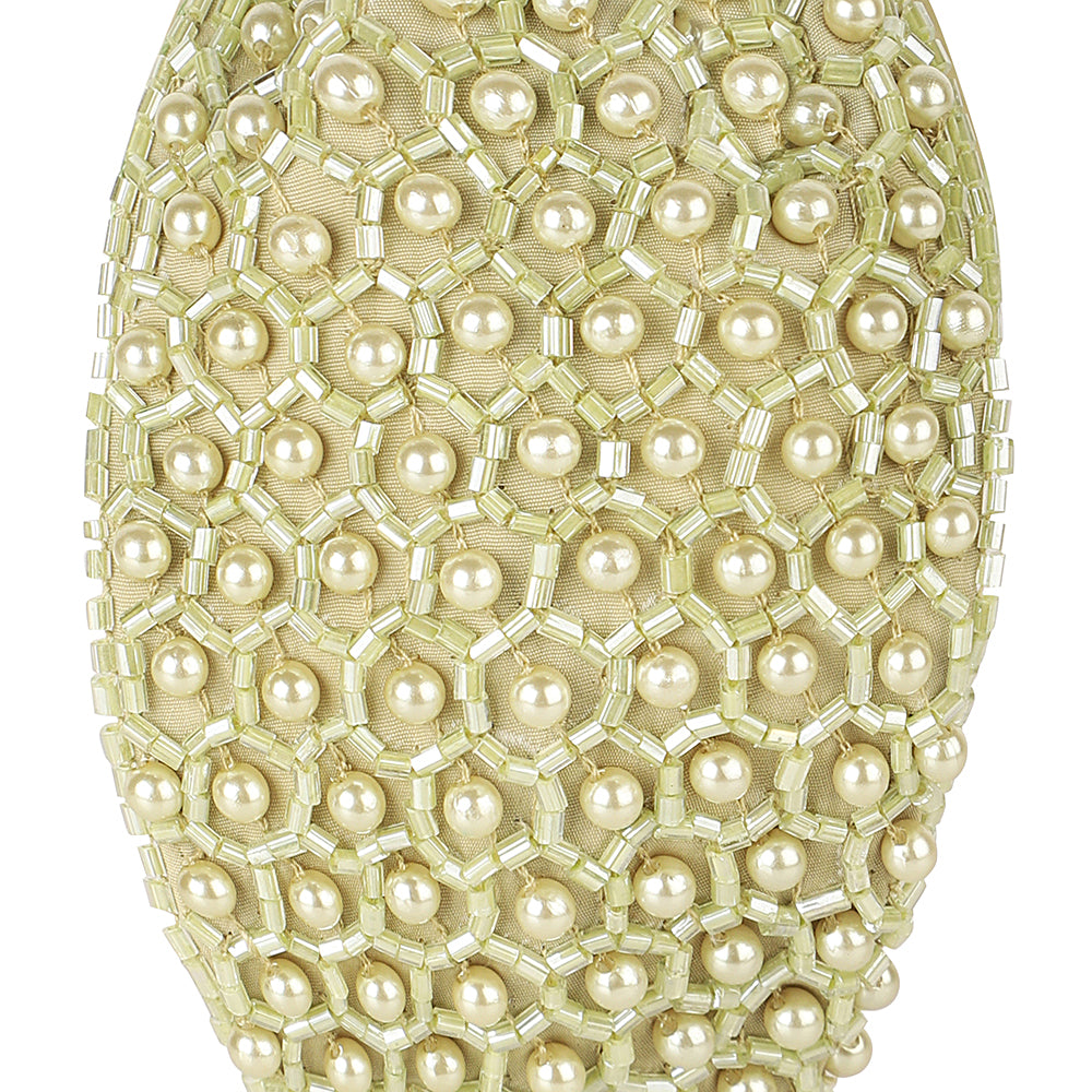 Pearl Embellished Headband- Olive Green