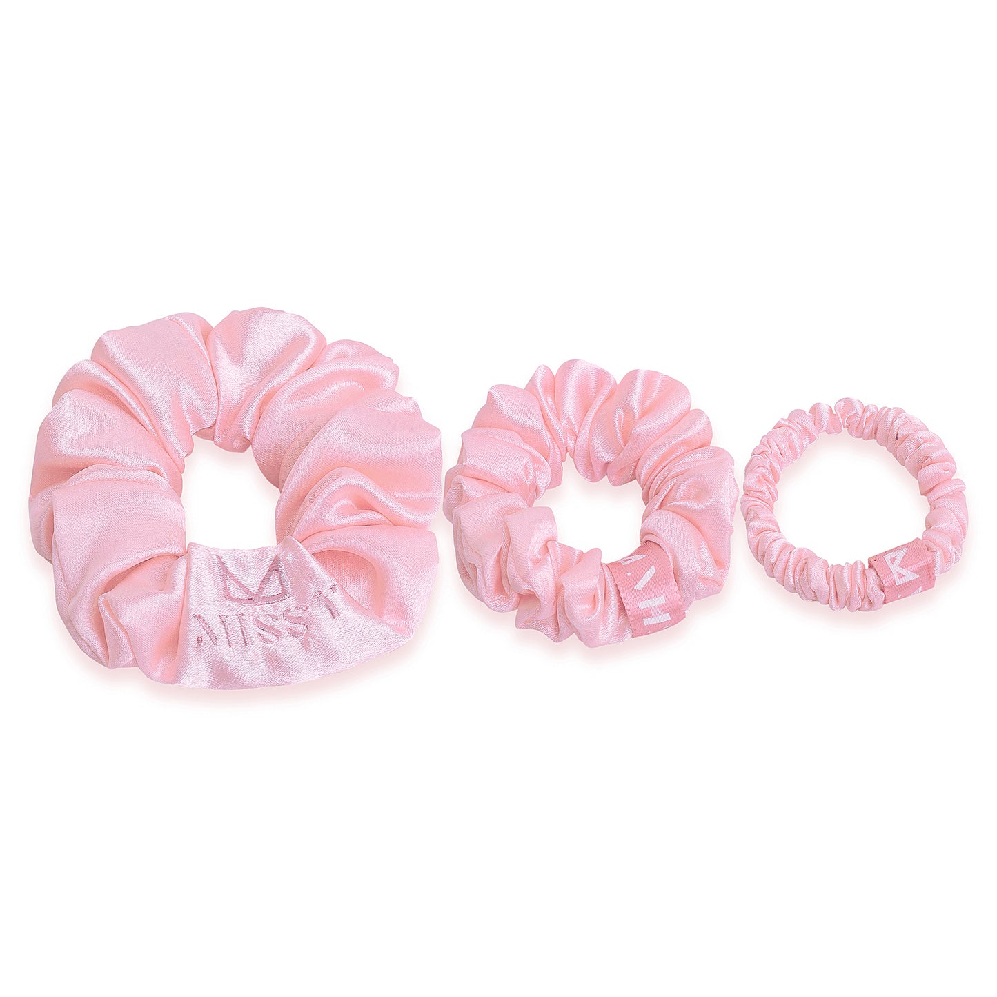 Missy Satin Scrunchie Set with Matching Pouch (Set of 3)