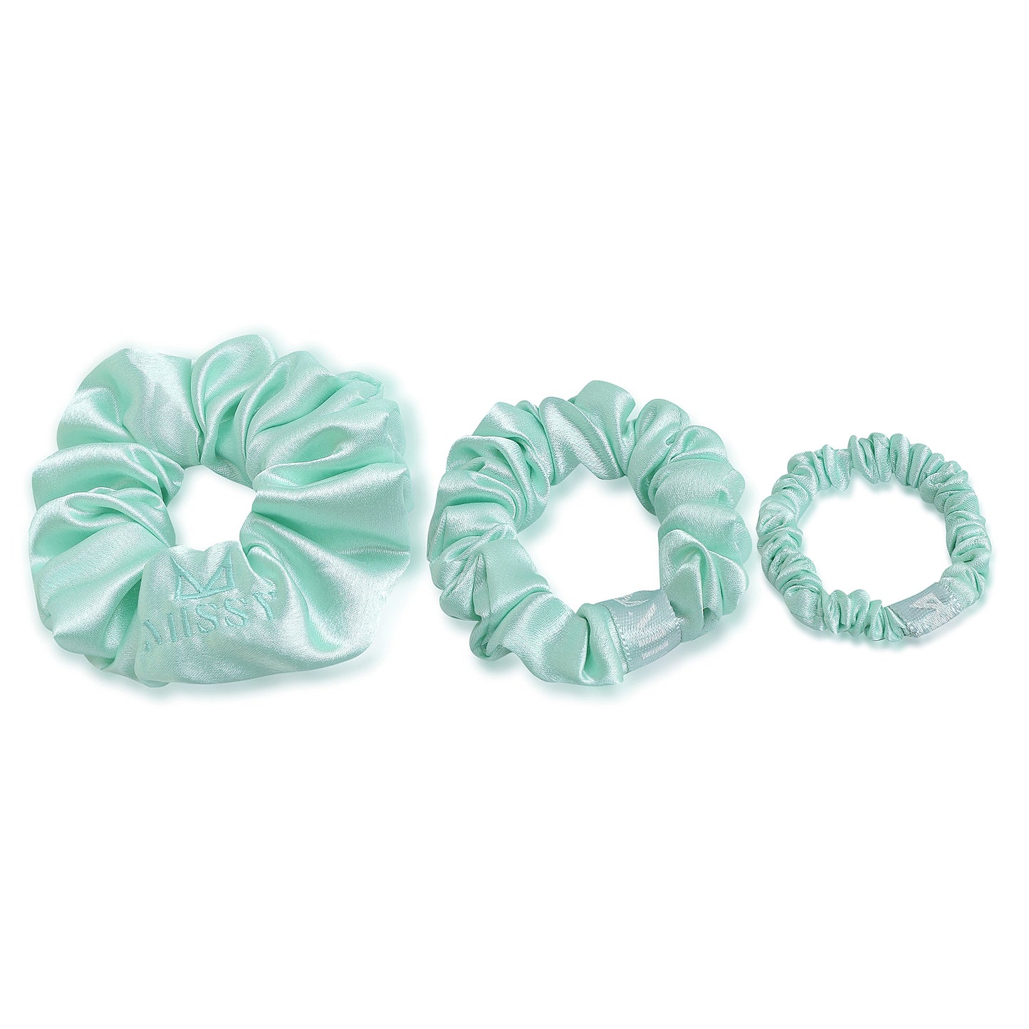 Missy Satin Scrunchie Set with Matching Pouch (Set of 3)