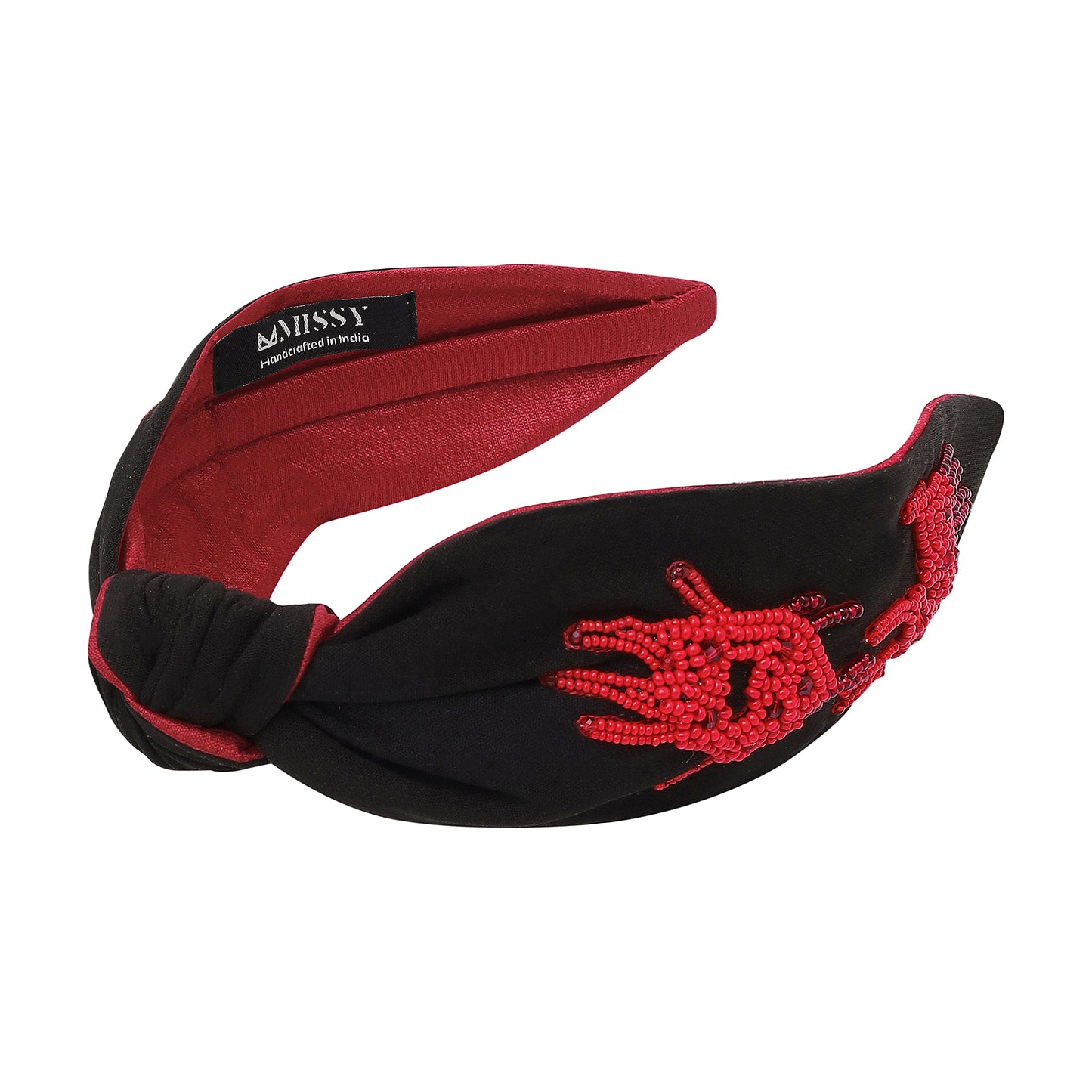 Halloween Red Beaded Black Headband