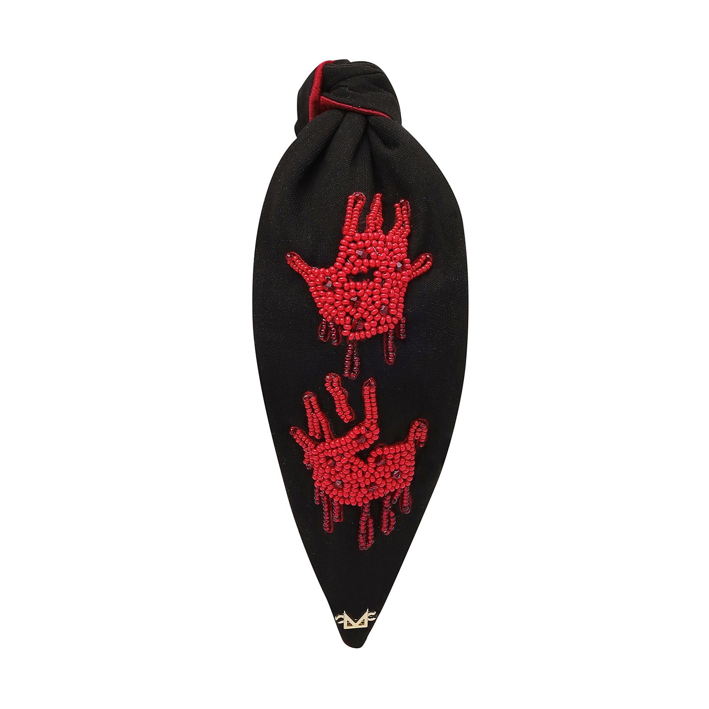 Halloween Red Beaded Black Headband