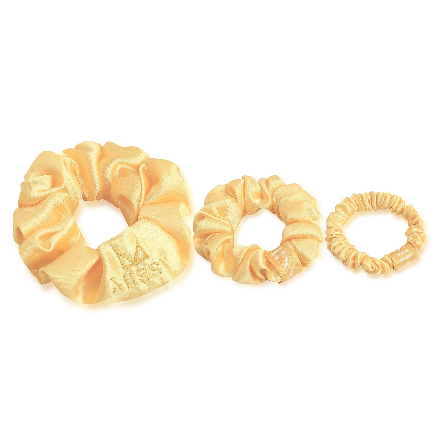 Missy Satin Scrunchie Set with Matching Pouch (Set of 3)