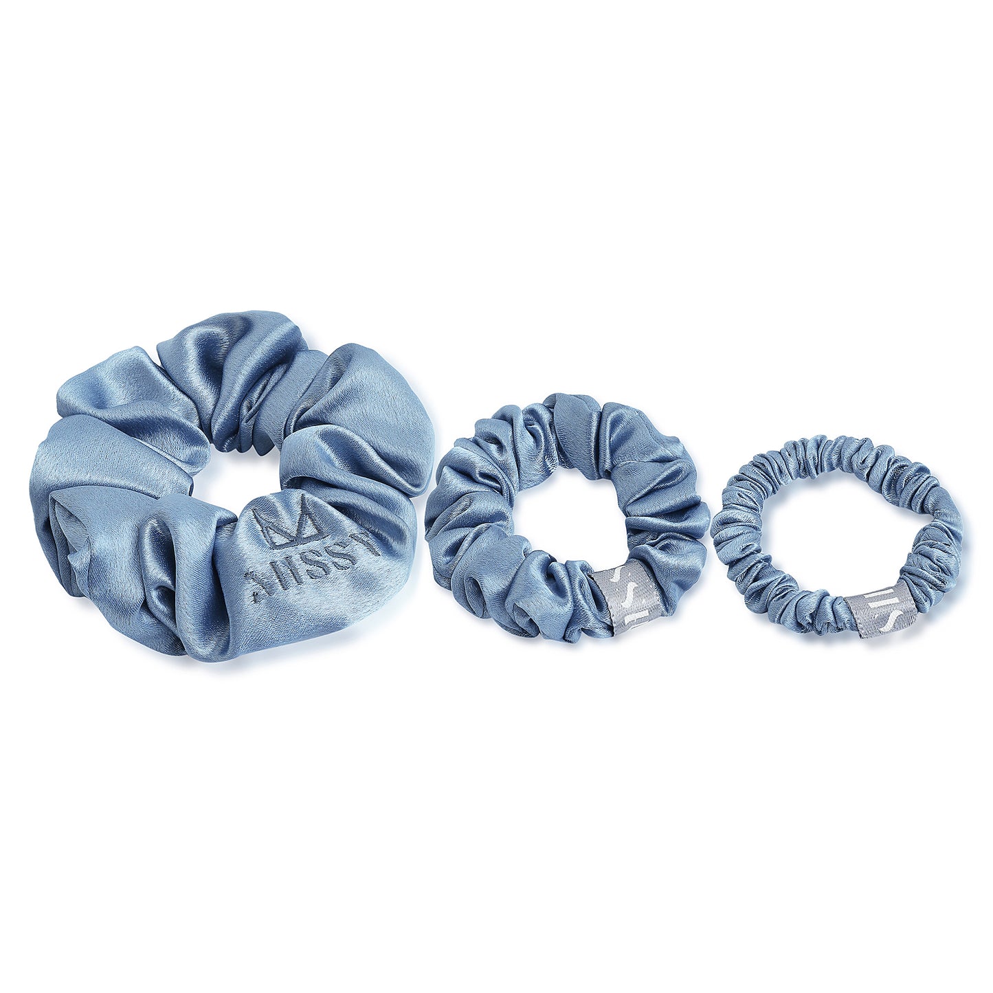 Missy Satin Scrunchie Set with Matching Pouch (Set of 3)