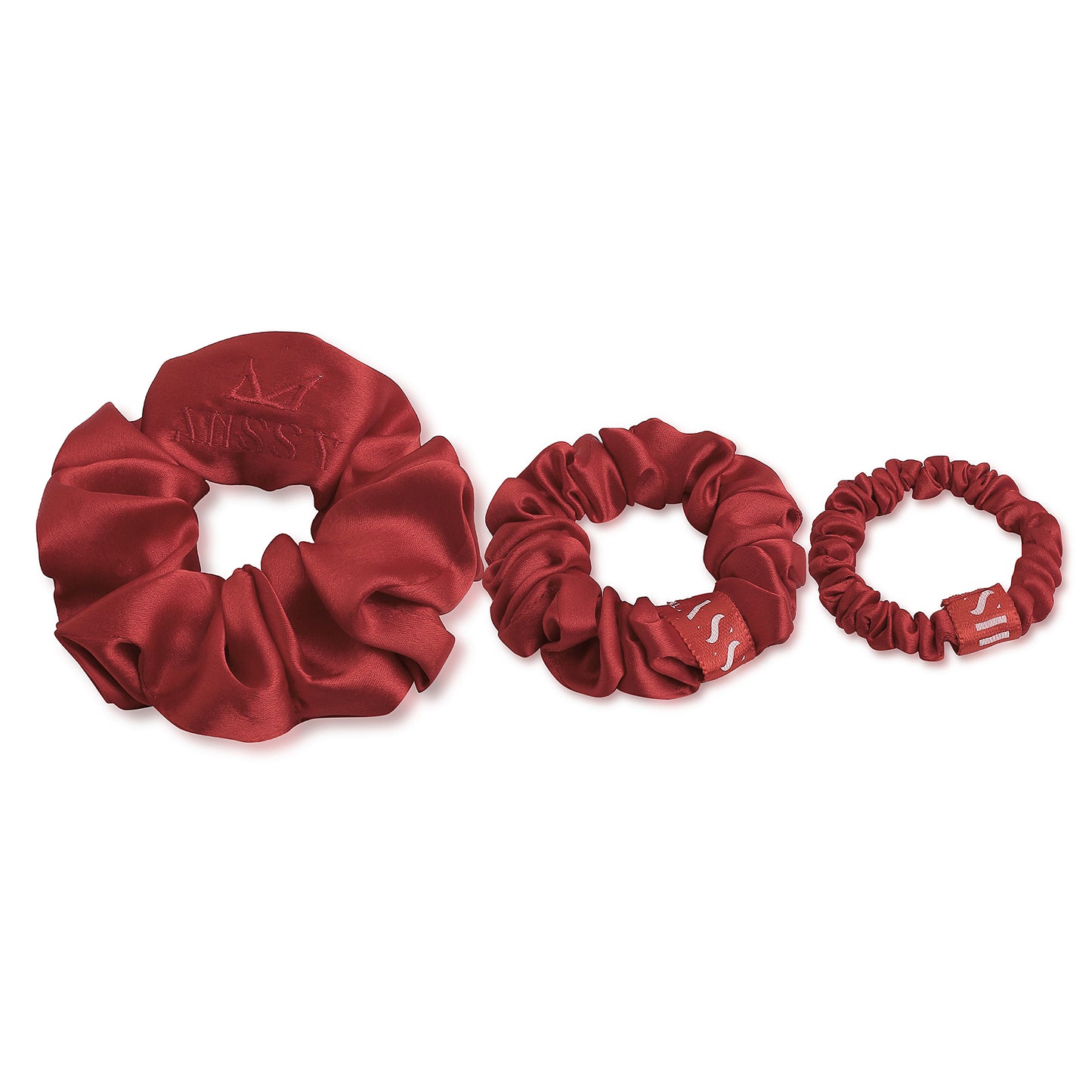 Missy Satin Scrunchie Set with Matching Pouch (Set of 3)