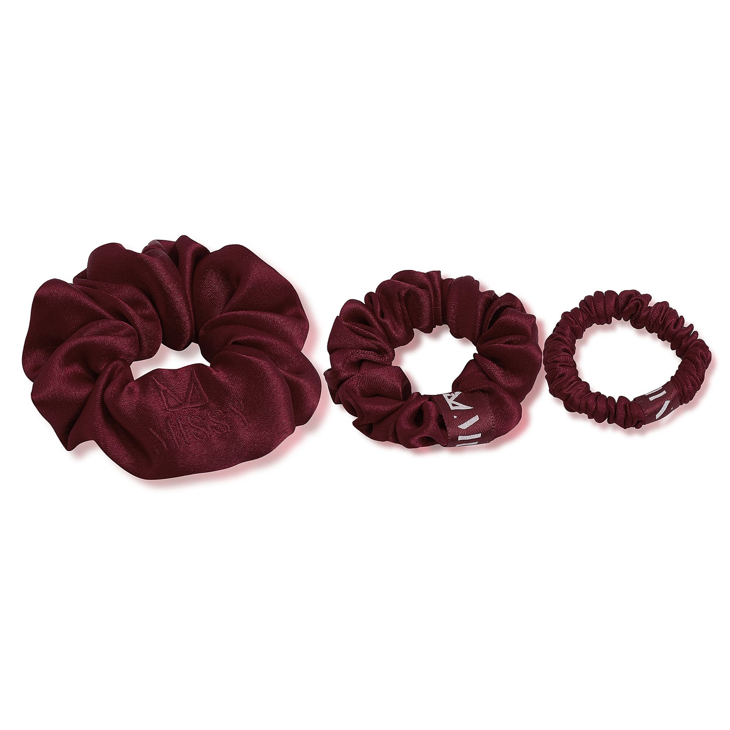 Missy Satin Scrunchie Set with Matching Pouch (Set of 3)