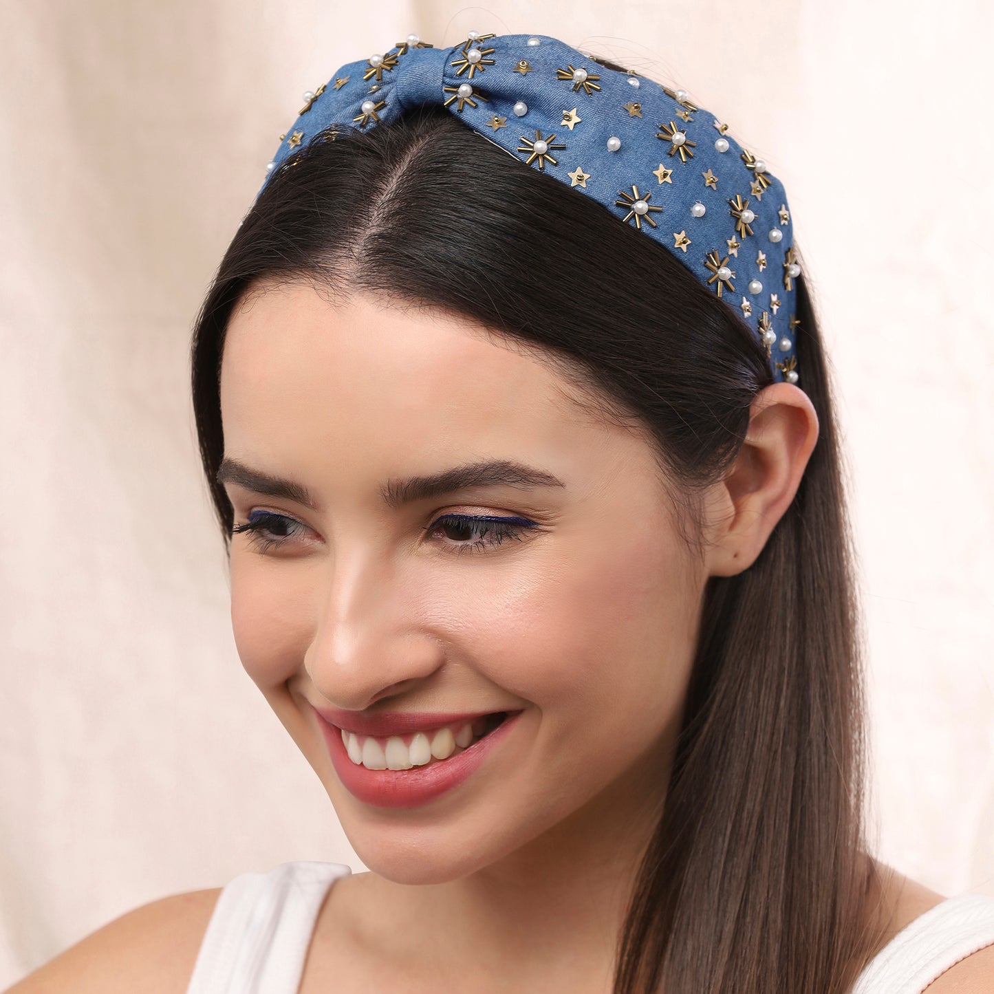 Starry Denim Headband