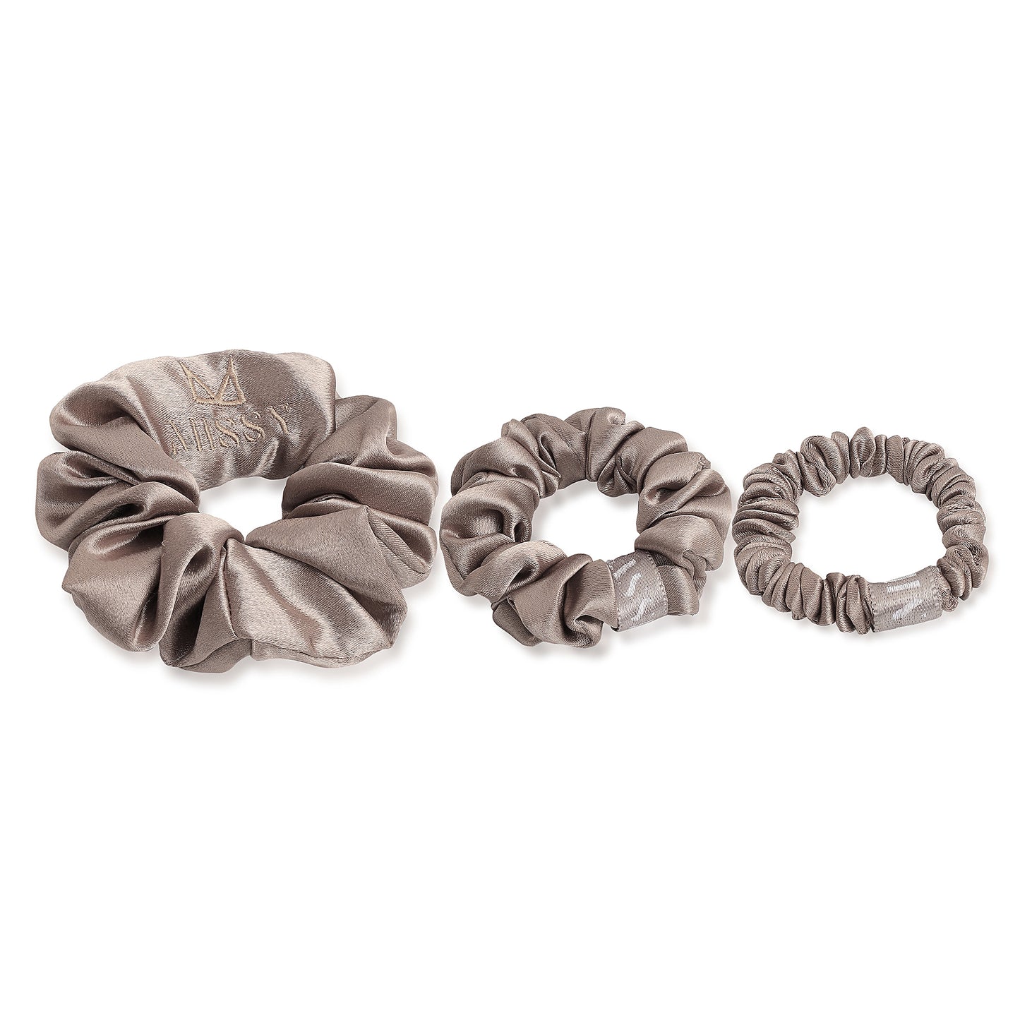 Missy Satin Scrunchie Set with Matching Pouch (Set of 3)