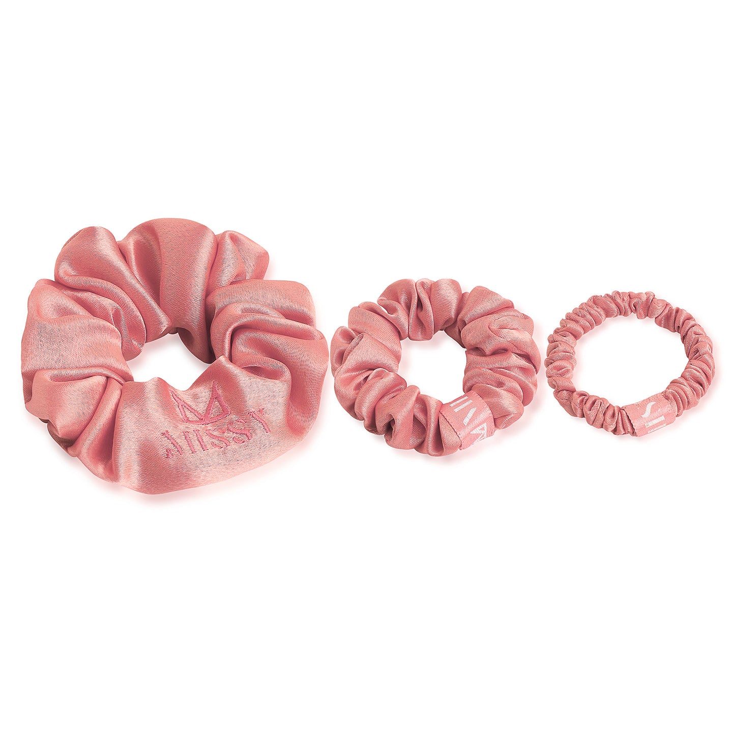 Missy Satin Scrunchie Set with Matching Pouch (Set of 3)