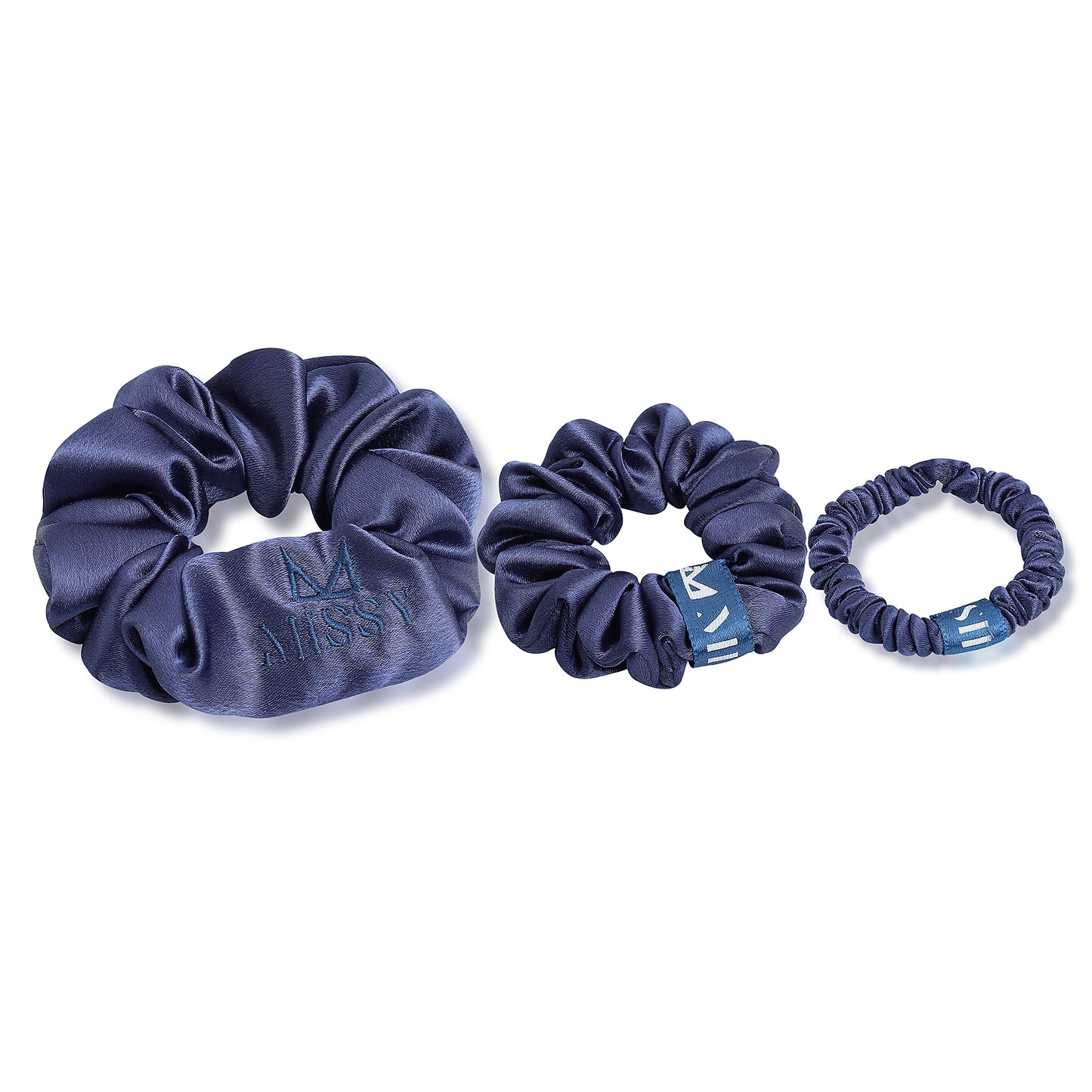 Missy Satin Scrunchie Set with Matching Pouch (Set of 3)