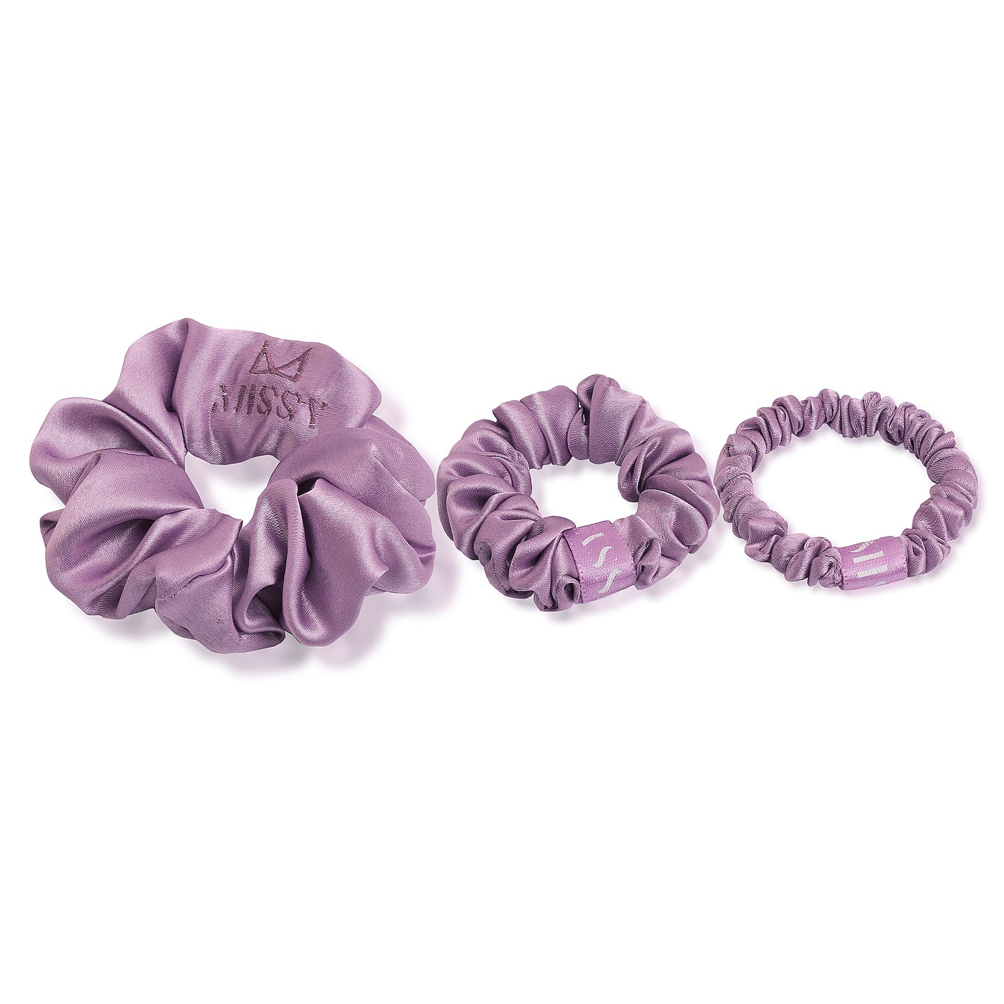 Missy Satin Scrunchie Set with Matching Pouch (Set of 3)