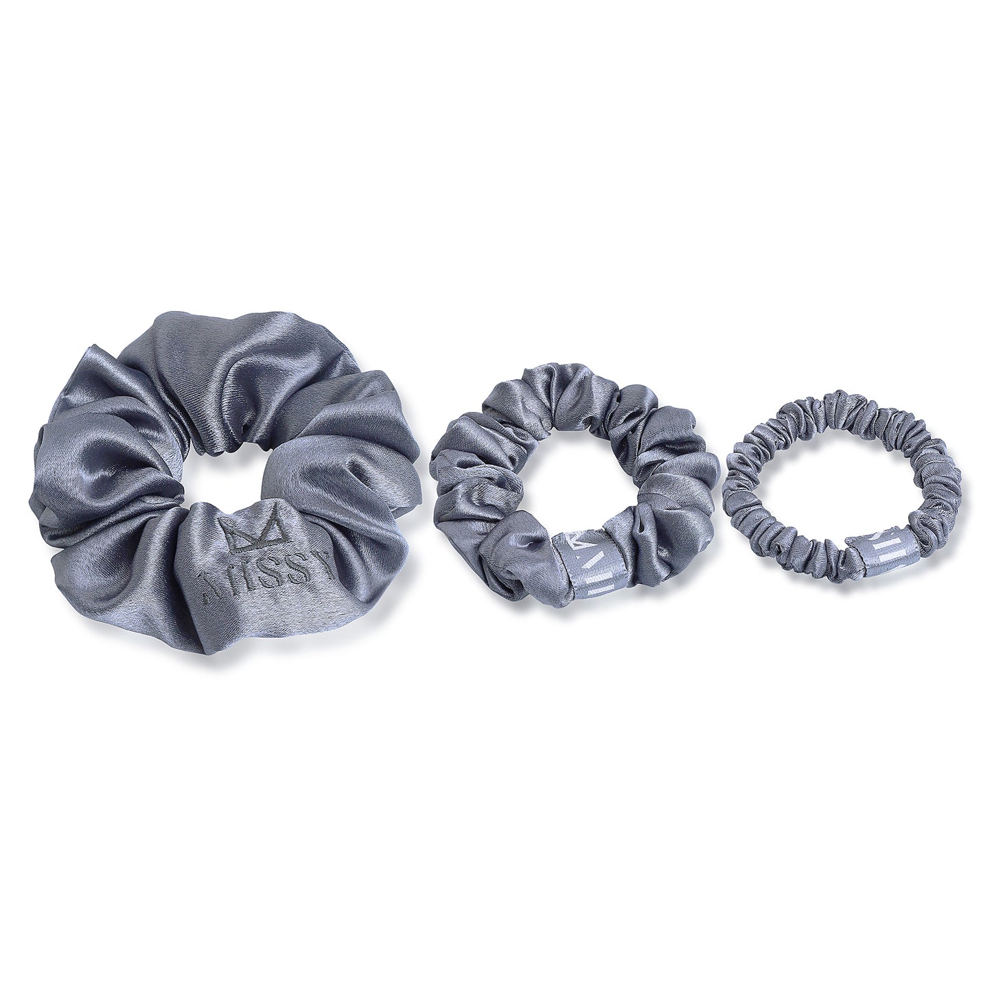 Missy Satin Scrunchie Set with Matching Pouch (Set of 3)
