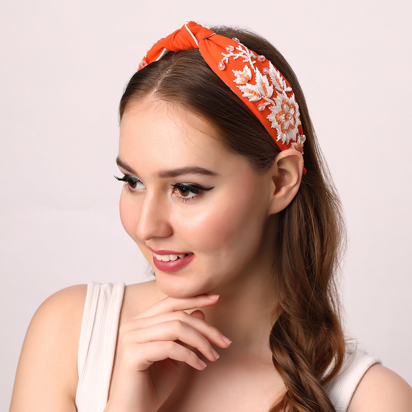 Zinnia Headband- Mandarin Orange