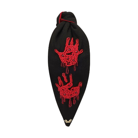 Halloween Red Beaded Black Headband