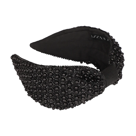 All-Over Pearl Headband Black