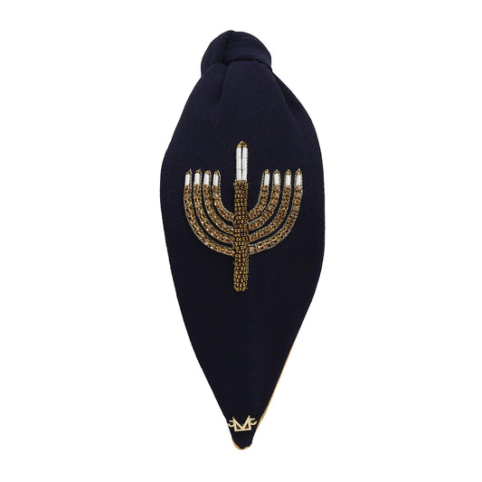 Sapphire Menorah Knotted Headband