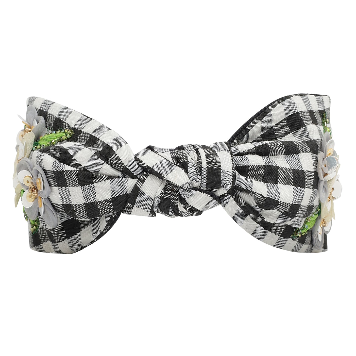 Ivory Blossom Gingham Headband