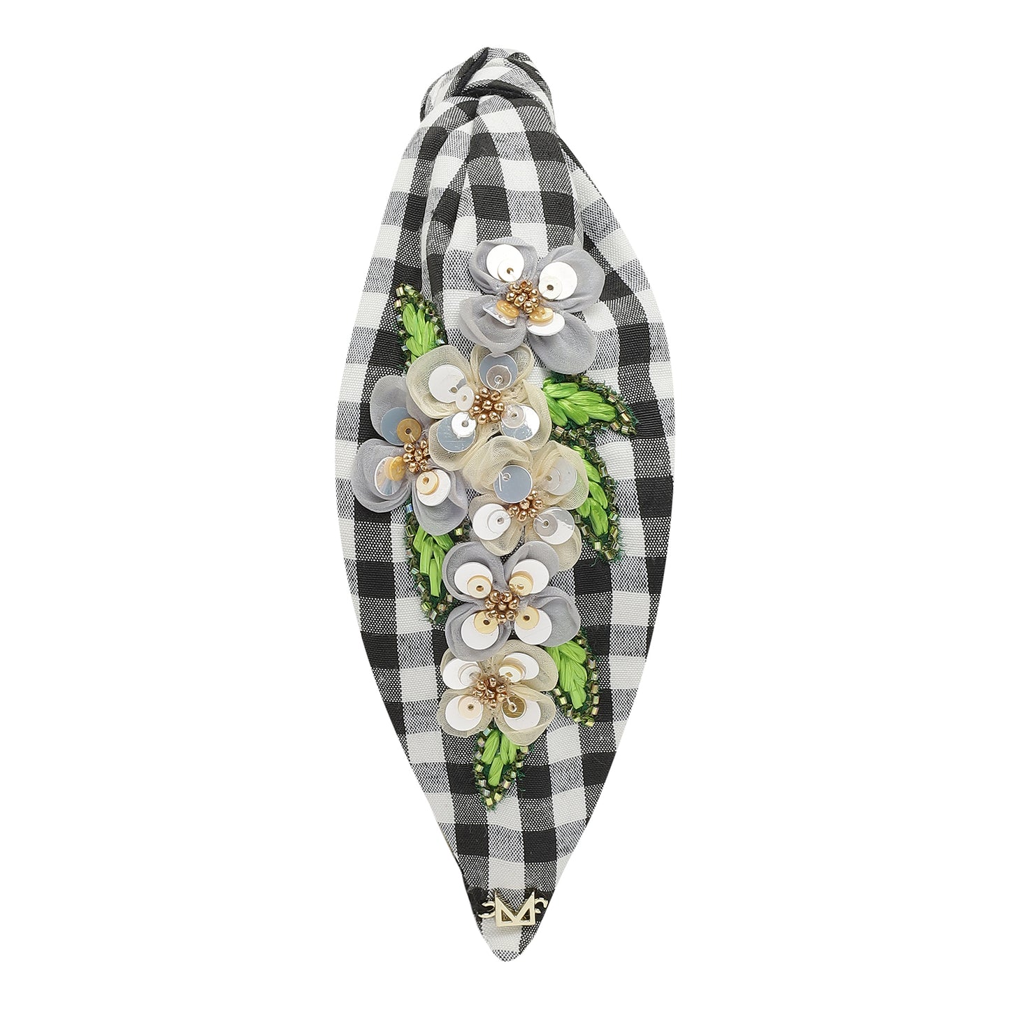 Ivory Blossom Gingham Headband