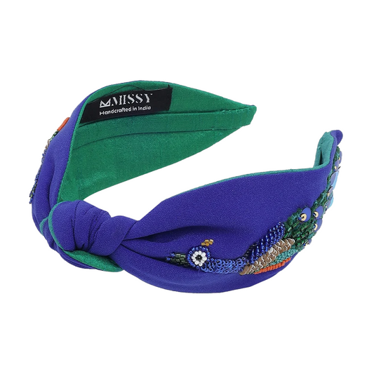 Peacock Glory Embellished Headband