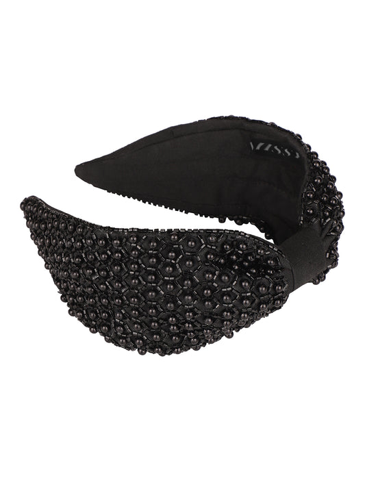 All-Over Pearl Headband Black