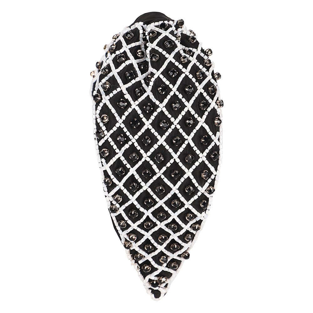 Pearl Embellished Headband- Black