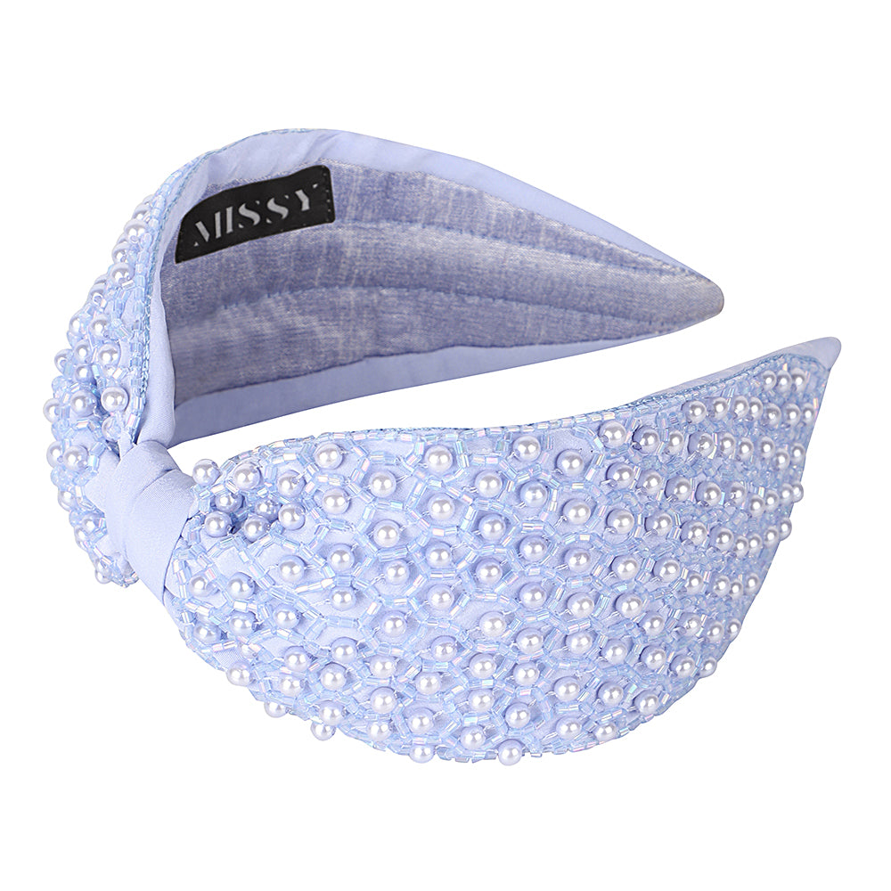 Pearl Embellished Headband- Lilac
